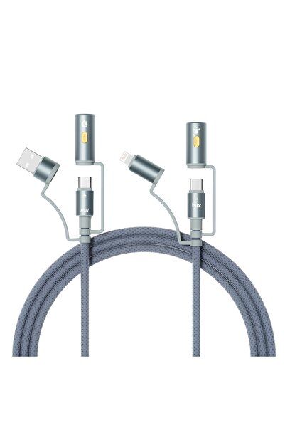 Bix 60W Çok Fonksiyonlu Şarj ve Data Kablosu LED Fenerli Alevsiz Çakmak Özell...