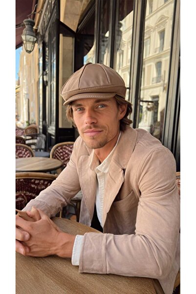 LAGRANZE Vintage Rider Men's Leather Cap