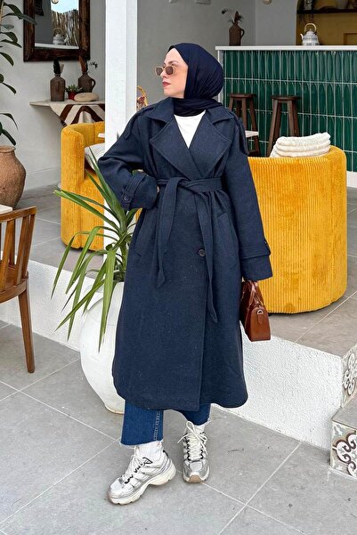 lamelif Oversized Coat Navy Blue