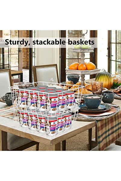 Generic 4-Pack Stackable Wire Freezer Organizer Baskets with Handles (White)
