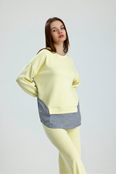 vikitekno Women's Hijab Double Suit Shirt Detailed Modal Suit