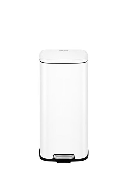 FACKELMANN LONDON 20L trash can, matt white, with pedal, for kitchen, office or bathroom