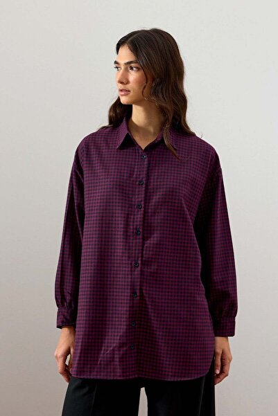 Ceylan Otantik Burgundy Gingham Shirt