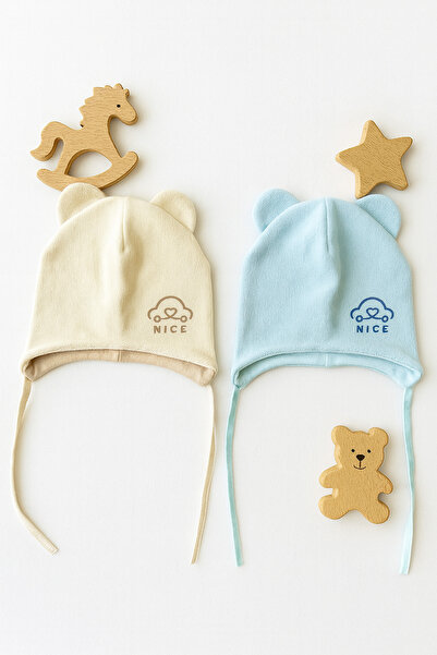 greenmoss Fleece on the Outside, 100% Cotton on the Inside, 2-Pack Baby Beanie