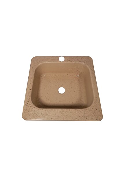 RAY Package-Kitchen sink, composite, square, beige marbled capo, countertop installation + Single-lever mixer tap