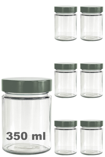 Afracam 350 ml Jar with Silver Deep Lid 350 Cc Transparent Jam, Marmalade Gla...