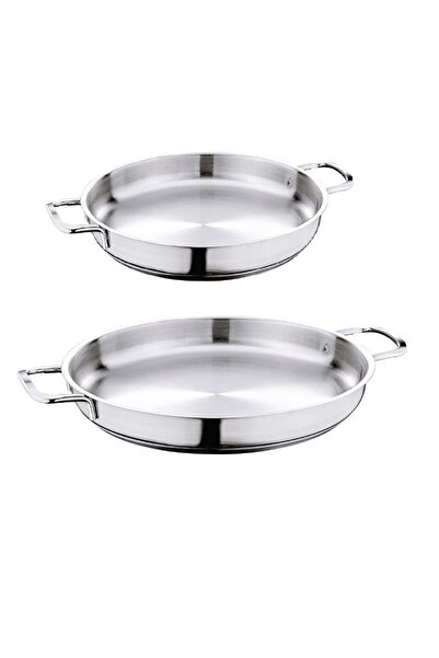 OMS Gastro Amore Steel 2 Piece Italian Omelette Pan Set Without Lid (16X3 Cm-20X3 cm)