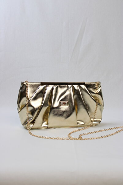 mossi Γυναικεία γυαλιστερή χρυσή τσάντα με λουράκι με αλυσίδα, κομψή τσάντα βραδινού φορέματος, κομψή τσάντα clutch