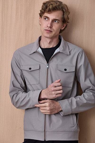 SMILE Randers Gray Zippered Coat