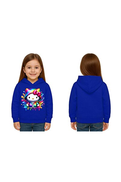 SEDİRLİ Унисекс детска суитшърт с принт Hello Kitty, с качулка, 3-слойна, с п...