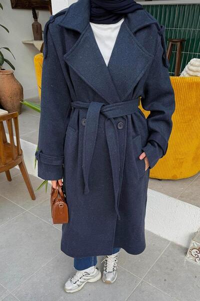 lamelif Oversized Coat Navy Blue