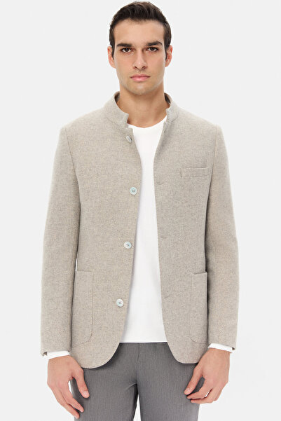 Twn Slim Fit Mink Dobby Fabric Jacket