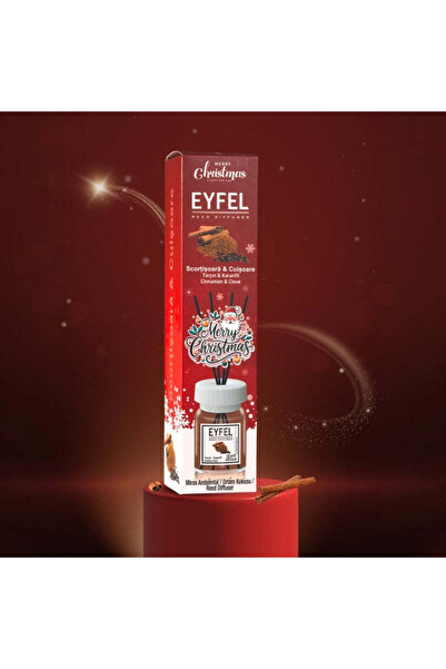 Ostwint Odorizant de cameră cu bețișoare 120ml, Scorțișoară și Cuișoare, Eyfel Crăciun