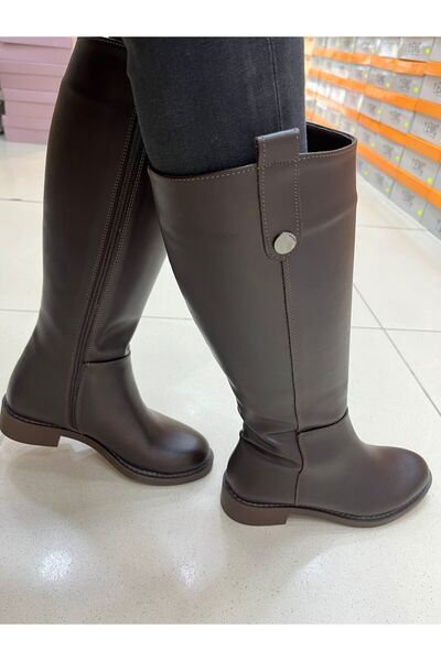 Çavuşoğluayakkabı DİZ ALTI SADE DÜZ TABAN BİNİCİ ÇİZME