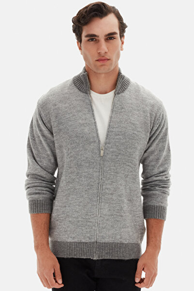 D'S Damat Ds Damat Regular Fit Gray Melange Cardigan