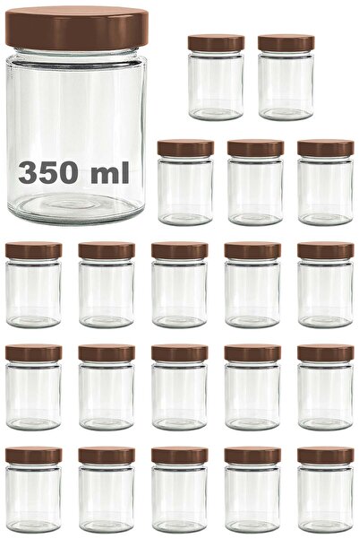 Afracam 350 ml Jar with Copper Deep Lid 350 Cc Transparent Jam, Marmalade Gla...