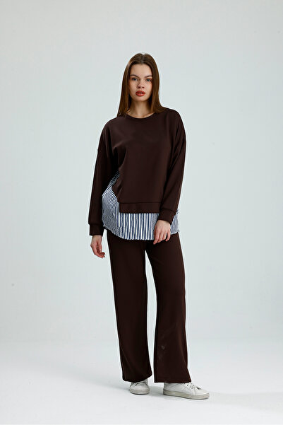 vikitekno Women's Hijab Double Suit Shirt Detailed Modal Suit