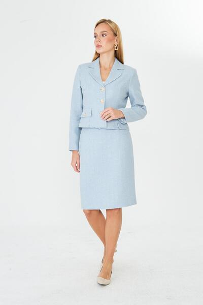 LOVELF Gold Düğmeli Tüvit Etekli Takım Bebe Mavi