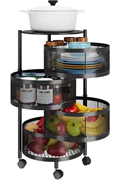 Home Dwell 4-Tier Rotating Spice Rack - Kitchen Storage Organizer