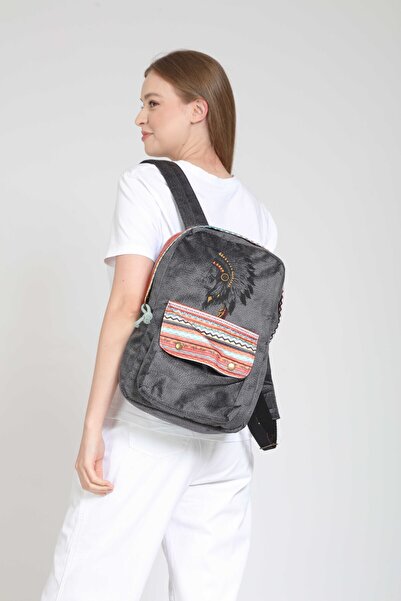 street&bagdnz حقيبة ظهر للسفر اليومية البوهيمية الأصلية مطرزة عرقيًا أمريكيًا...