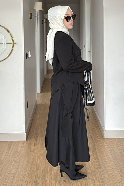 SaklıButik Andria Asymmetrical Zippered Skirt Suit