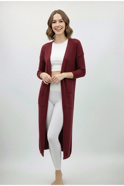 rushana Women's 125cm Long Pocketed Loose Knit Cardigan