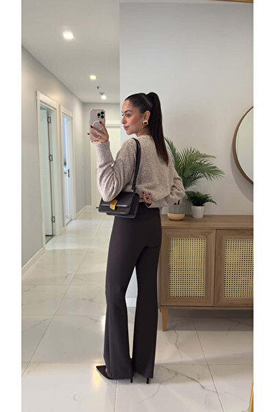 BİRCANÇİL Yoya Brown Flared Pants