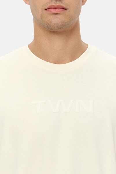 Twn Μπλουζάκι Relaxed Fit Ecru μονόχρωμο