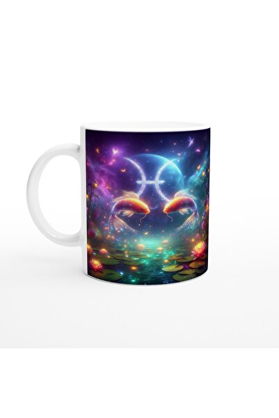 Wisdom Rain كوب قهوة مطبوع عليه برج الحوت - حديقة الأبراج في ضوء القمر Vs1