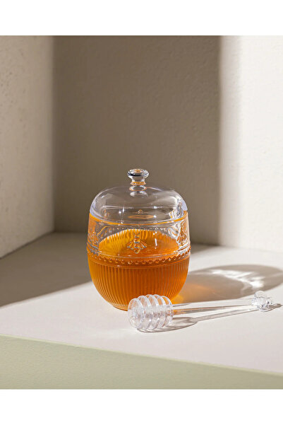 Madame Coco Abeille Glass Honey Jar with Spoon - Transparent - 240 ml