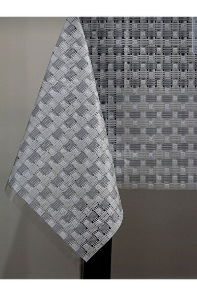 Düzgün desen Lace Look Pvc Coated Tablecloth Oilcloth Straw Tablecloth