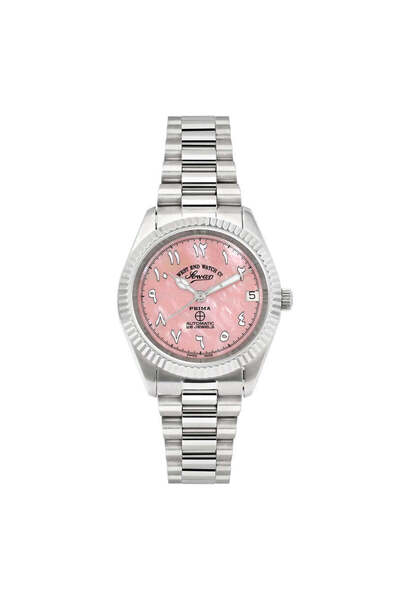 West End Watch Co West End Women's Silver Tone Case Pink Mop Dial Automatic Watch