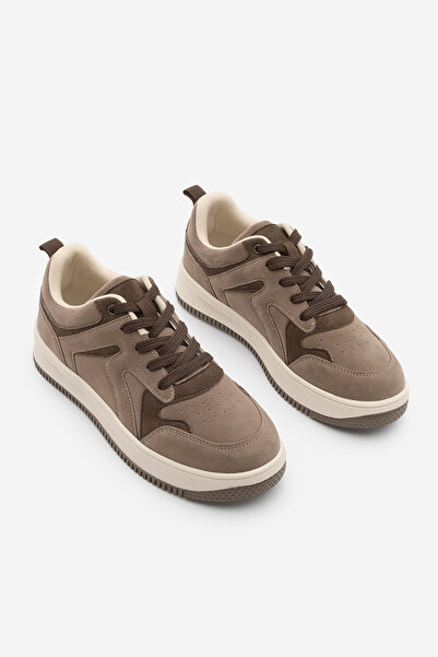 Marjin Women's Sneaker High Sole Sports Shoes Aryan Mink Suede