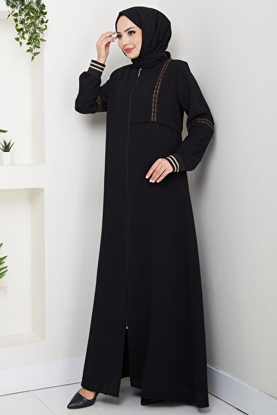 hafsamina Κεντημένο ριμπάνι φεράκι μαύρο HM2857