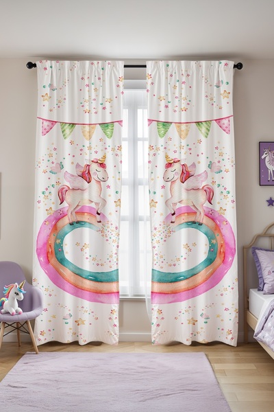 EVPANYA Cortina de fundal pentru camera bebelusului cu model unicorn zburator (pret pentru o singura aripa)