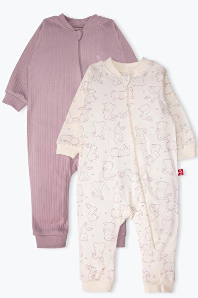 Bebetto بدلة بدون قفازات وبدون جوارب 2 قطعة (أرنب لطيف) بنفسجي