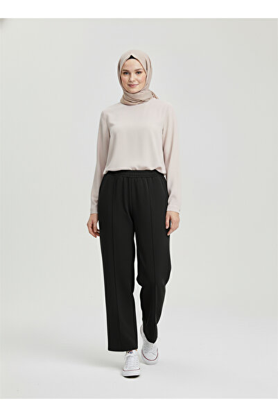 Lunsera Store بنطلون سكوبا حواف أسطوانية - أسود