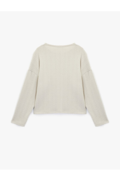 Koton Crew Neck Relaxed Fit Long Sleeve Pajama Top