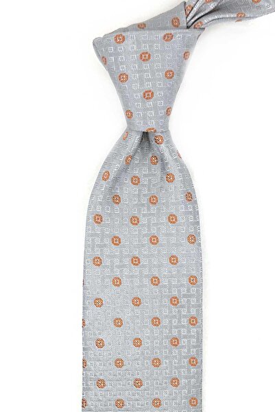 Kravatkolik Greuli Style Grey Italian Silk Tie Ik2072
