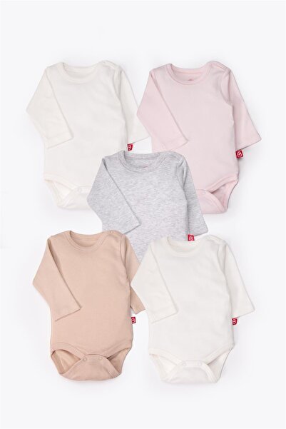 Bebetto بدلة بأكمام طويلة 5 قطع (دائماً 40/1 إنترلوك) وردي