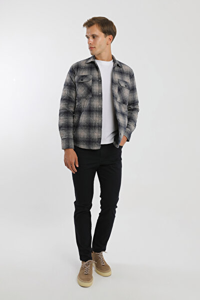 Smc by Semco Uzun Kol Çıtçıtlı Çift Cep Kapaklı Ekose Kapitone Gömlek