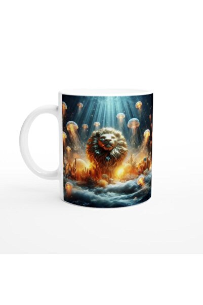 Wisdom Rain كوب قهوة مطبوع عليه برج الأسد - Astral Submarine World Vs2