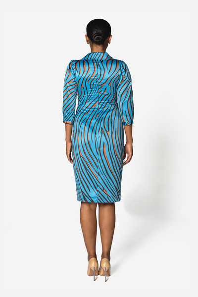 Vessmary Day or occasion dress VSM908A - Satin turquoise blue