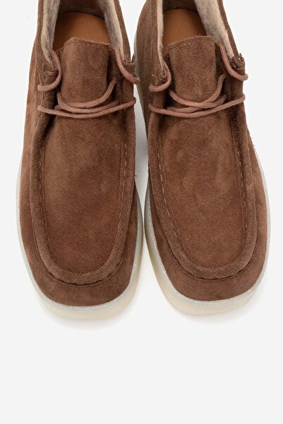 LuviShoes Γυναικεία μποτάκια MELIA Tan Suede από γνήσιο δέρμα