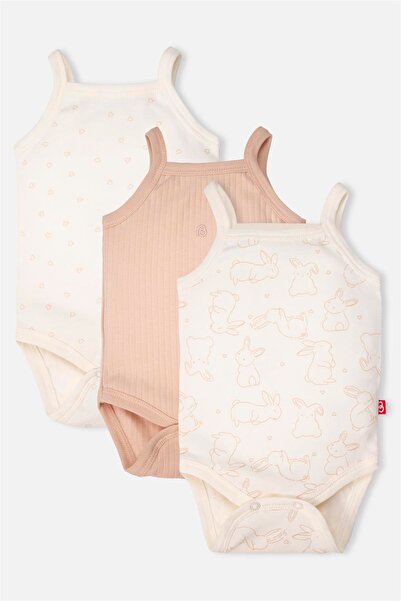 Bebetto Body with Straps 3-Piece (Cute Bunny) Beige