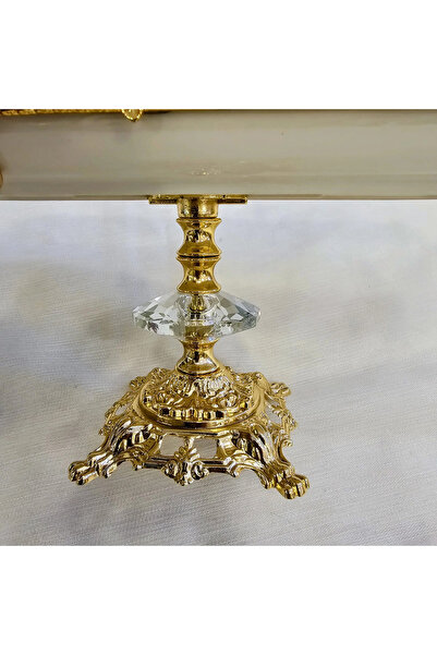 MaviDamla Cast Edge Frame Footed Porcelain Presentation Plate 25 cm Gold