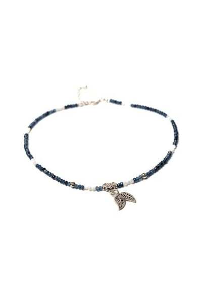 Ezera Choker Necklace with Sapphire Stones and 925 Silver Findings