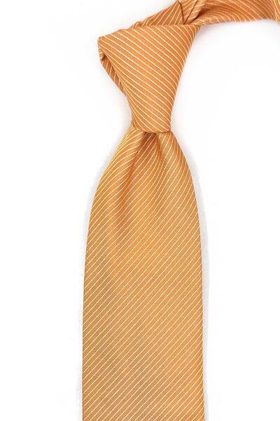 Kravatkolik Crastu Style Orange Italian Silk Tie Ik2043