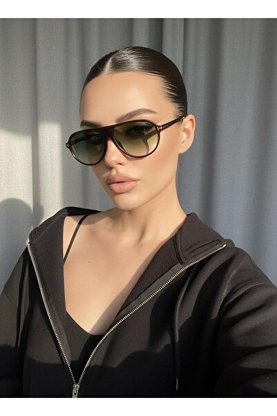 Goldmine Unisex Tina Aviator Sunglasses Uv400 Brown Green