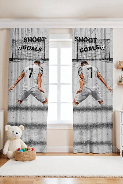 EVPANYA ستارة خلفية لغرفة الأطفال منقوشة باللون الرمادي رقم 7 (سعر الستارة ذات الجناح الواحد)